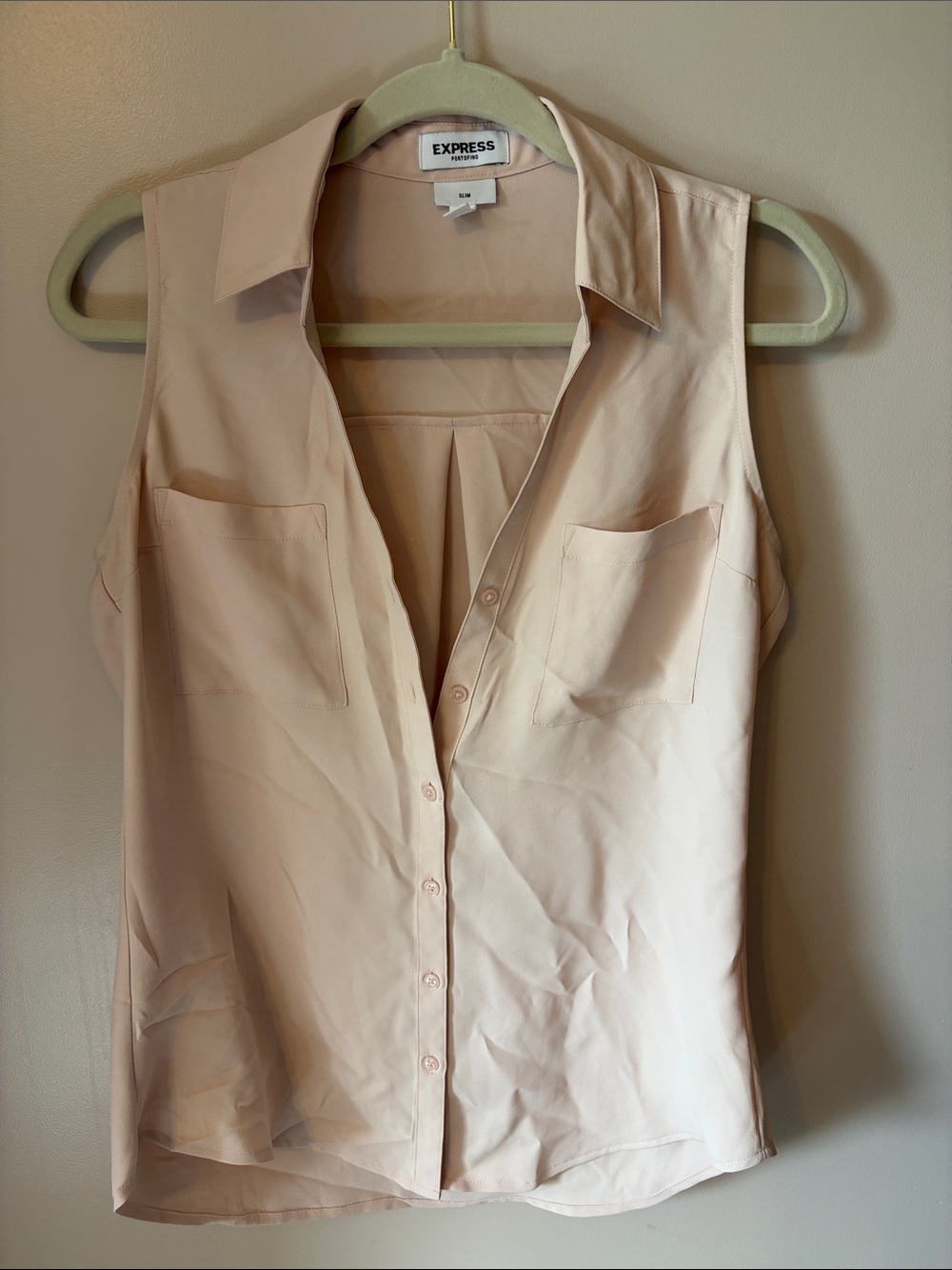 Express Sleeveless Portofino Top in Light Blush
